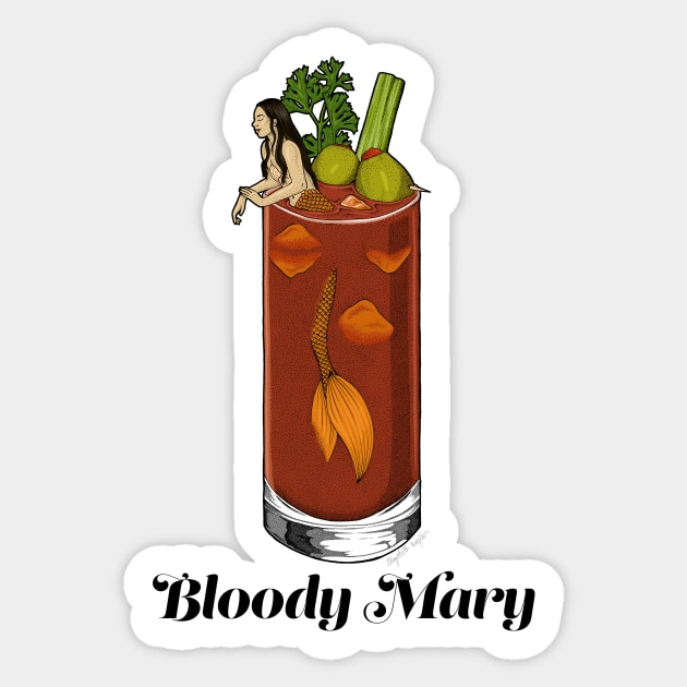 Bloody Mary Mermaid Sticker by Elizabeth Weglein Art